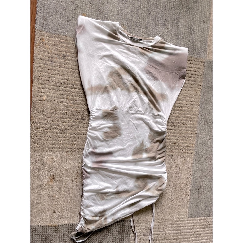 Neutral tie-dye mini side ties dress only worn once!